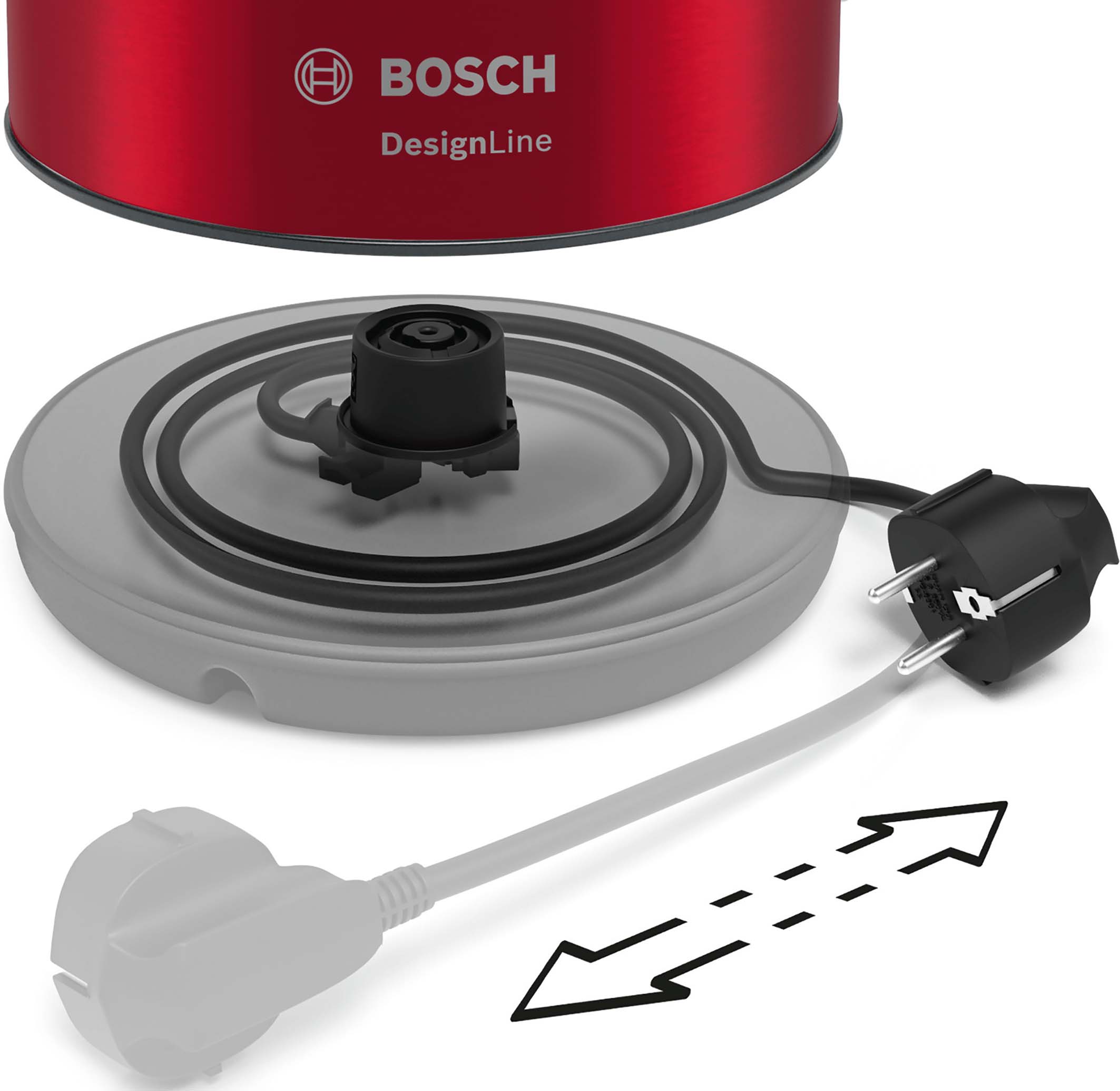 Bosch SDA Wasserkocher TWK3P424 deep red/gr