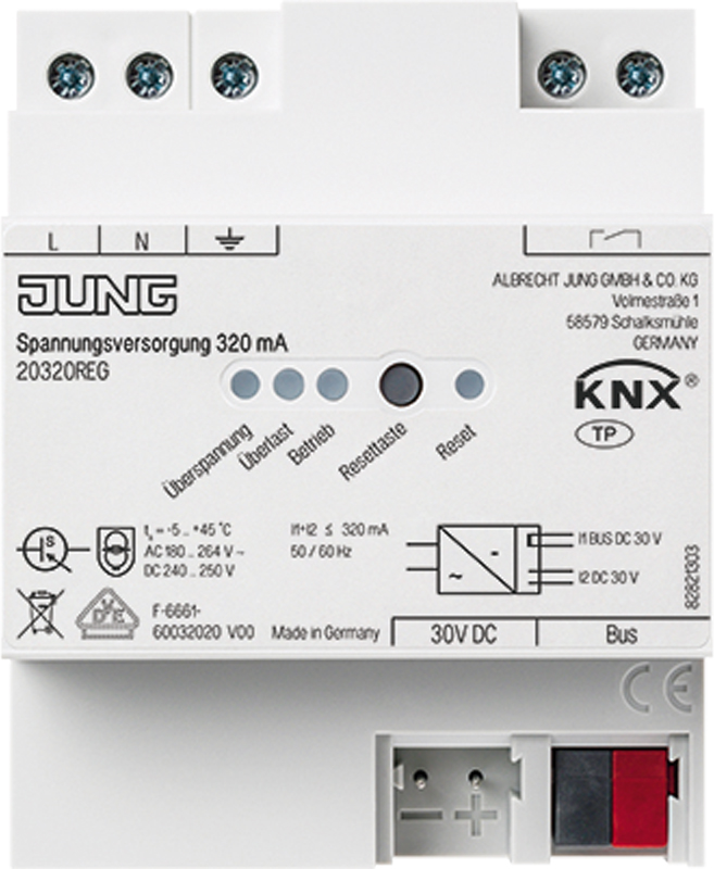 Jung Spannungsversorgung 320mA, KNX 20320 REG Jung Spannungsversorgung 320mA, KNX 20320 REG