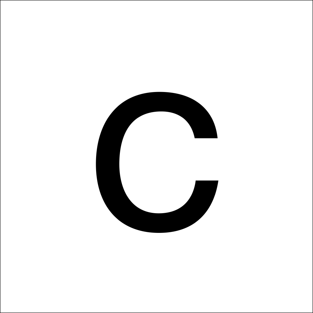 RZB Zimmermann Buchstabe "c" sw 100mm klein 99222.013.C/K