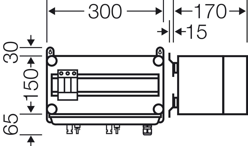 Hensel PV-GAK mit ÜSE 1xPV-String auf 1xWR Mi PV 1111