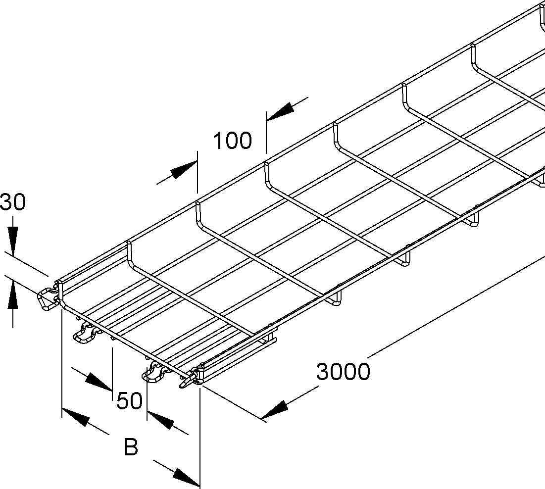3 M Niedax Gitterrinne 30x50x3000mm, CITO MTC 30.050 V