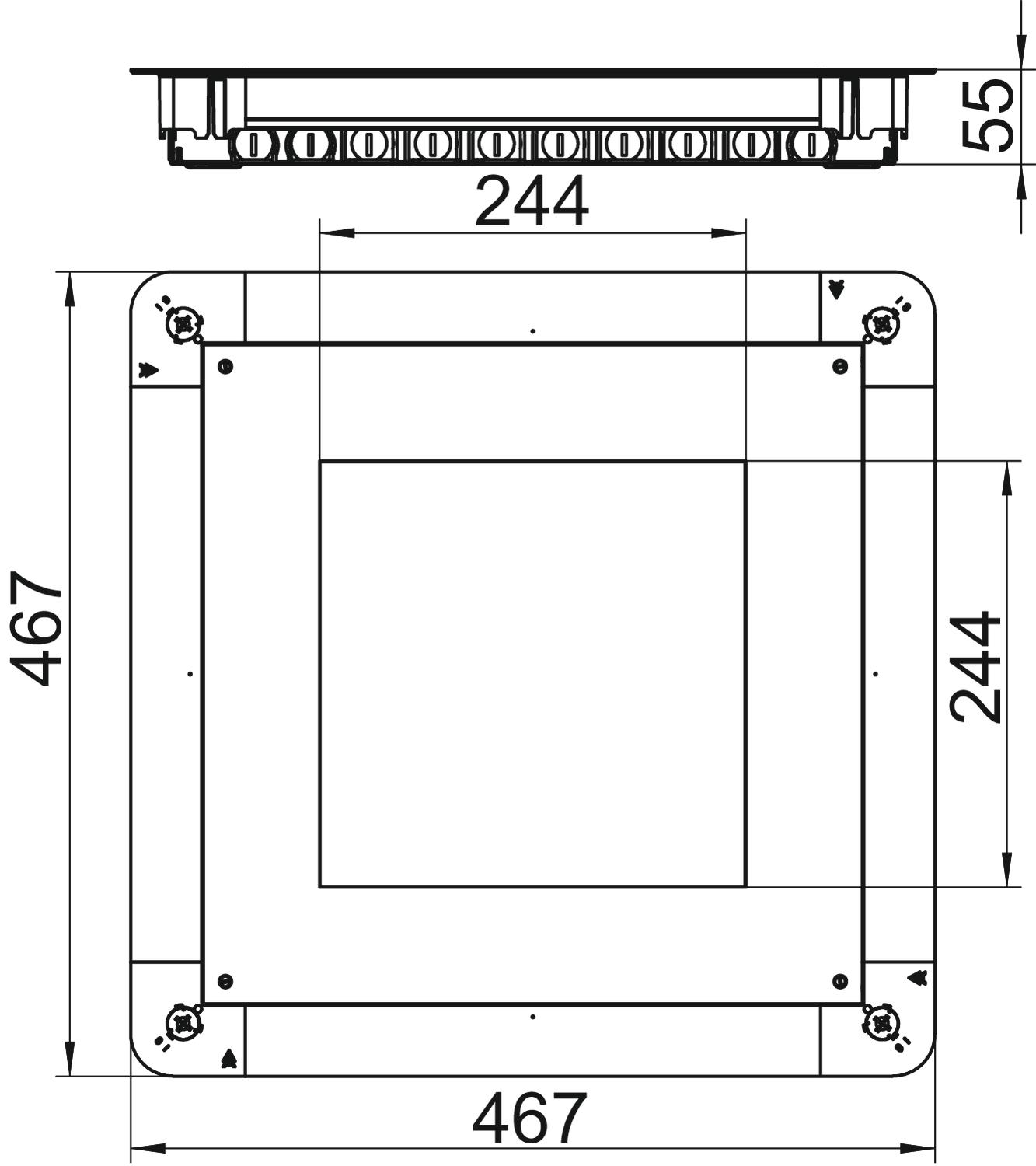 OBO Bettermann Vertr Unterflur-Gerätedose f.GES9/55UV UGD55 350-3 9R