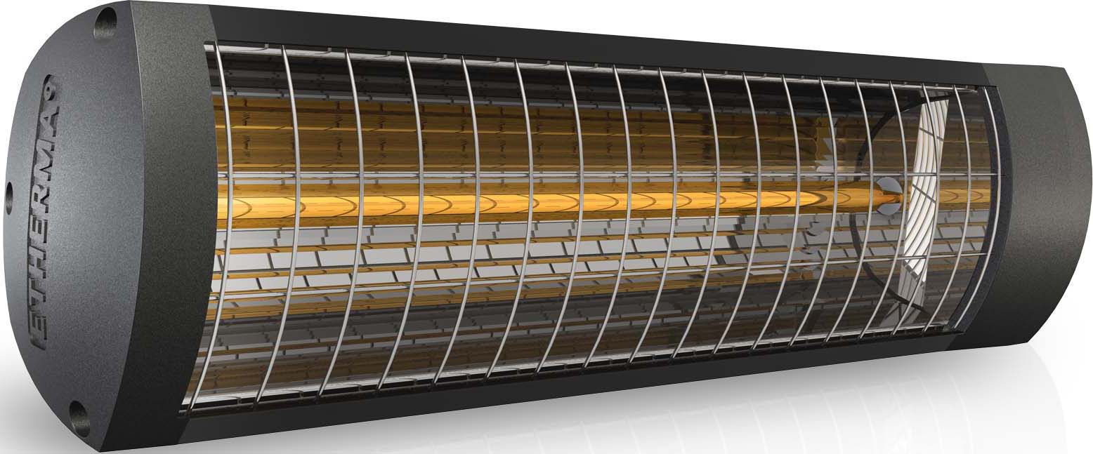 Etherma Infrarotstrahler 1.8kW, anthr., IP65 ET-EXO-BASIC-1800-NA