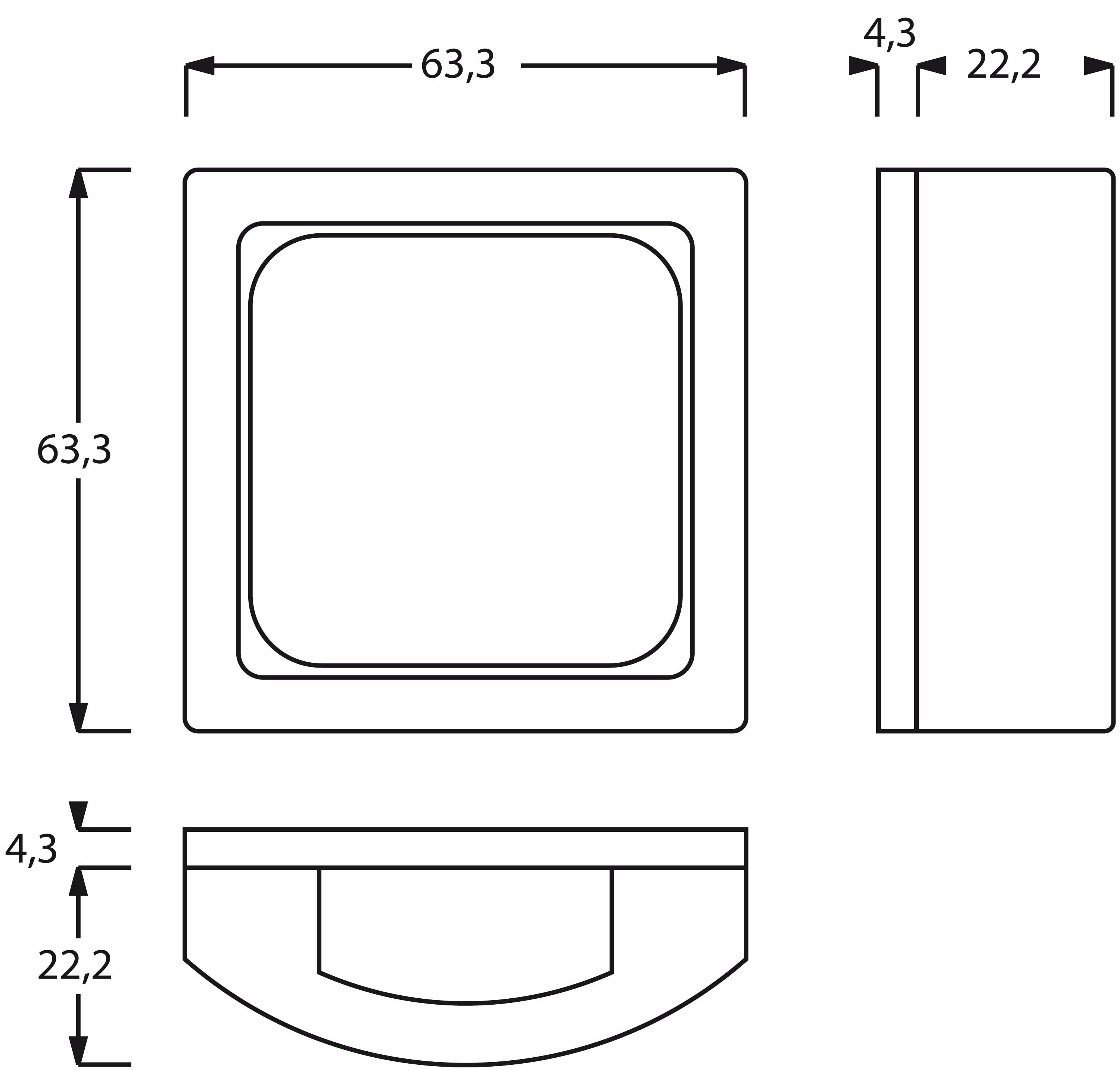 Busch-Jaeger Zentralscheibe dav/sws TAE,50x50mm,Klappd. 1746-84