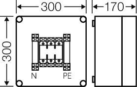 Hensel Sicherungsgehäuse NH00 3p. 125A+PE+N Mi 4205