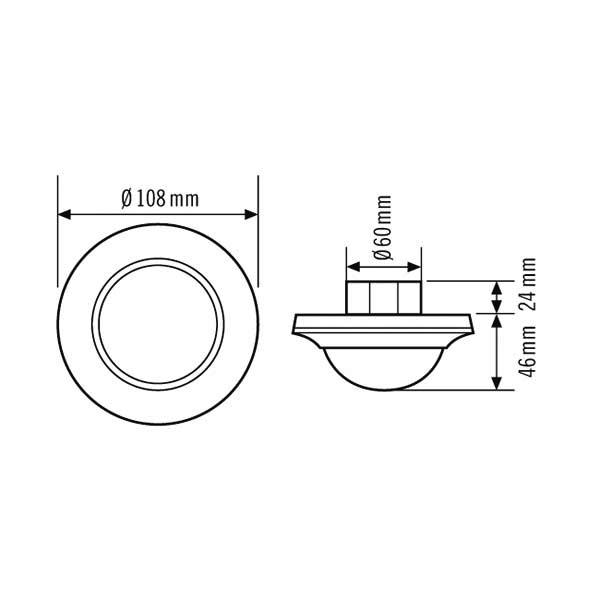 ESYLUX Decken-Präsenzmelder ws UP360Grad,RWca.24mFB PD-C 360i/24 UC