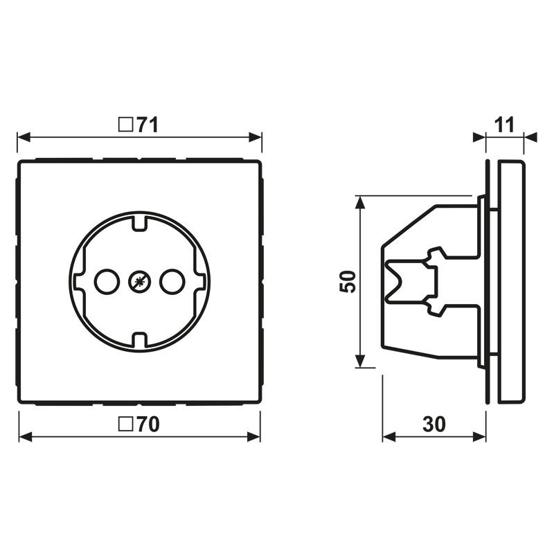 Jung SCHUKO-Steckdose 16A 250V m.Berührungsschutz LS 1520 KI LG