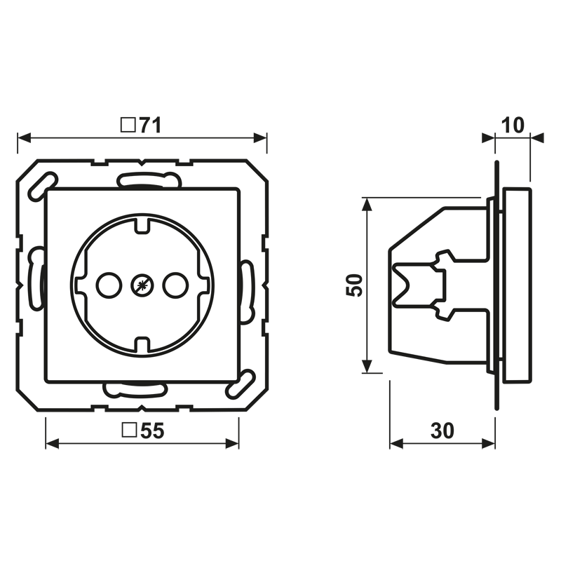 Jung SCHUKO-Steckdose 16A 250V m.Berührungsschutz A 1520 KI SW