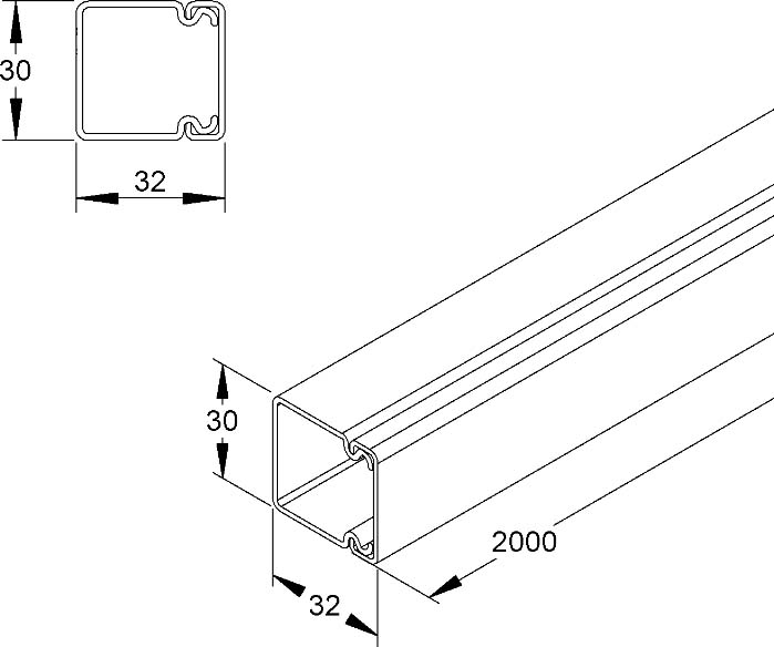 2 M Kleinhuis Kanal br 30x30 RAL8014 HKL3030.5