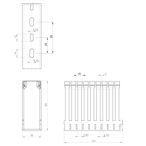 Unex Verdrahtungskanal gr RAL7030 80x30 U42X 80.30.88