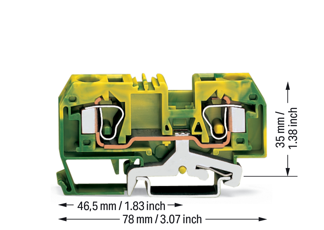 WAGO GmbH & Co. KG Schutzleiterklemme 0,2-10mmq gn/gelb 284-907