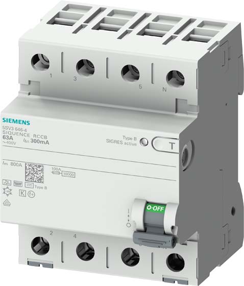 Siemens Dig.Industr. FI-Schutzschalter Typ B, 300mA , 25A 5SV3642-4