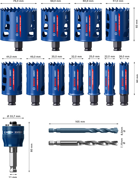 Bosch Power Tools Lochsäge-Set ToughMa 14 tlg. 20-76mm 2608900447