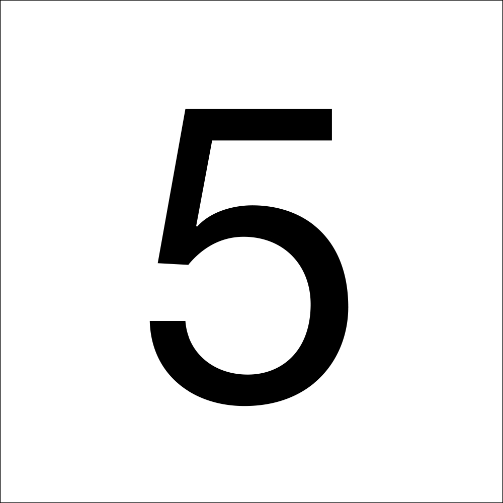 RZB Zimmermann Ziffer "5" sw 100mm 99222.013.5