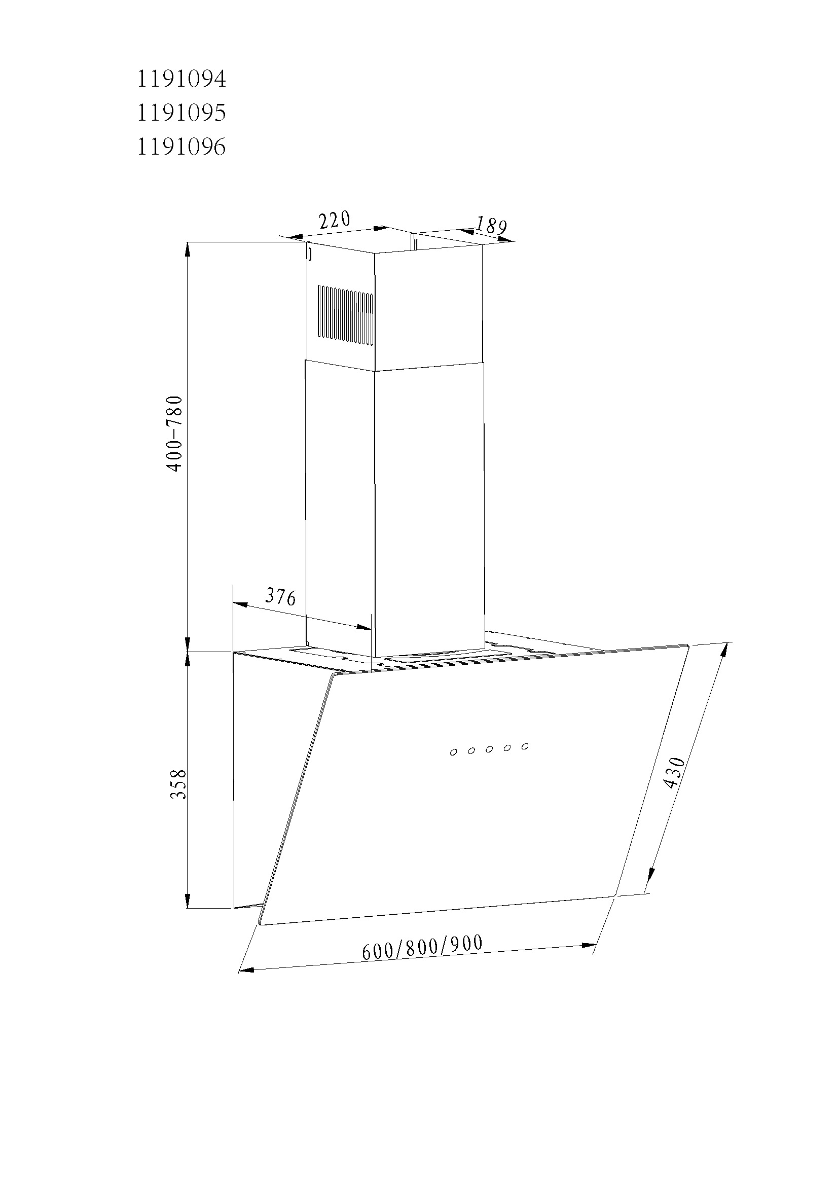 Amica Kaminhaube Simple,60cm KHF 664 630 S