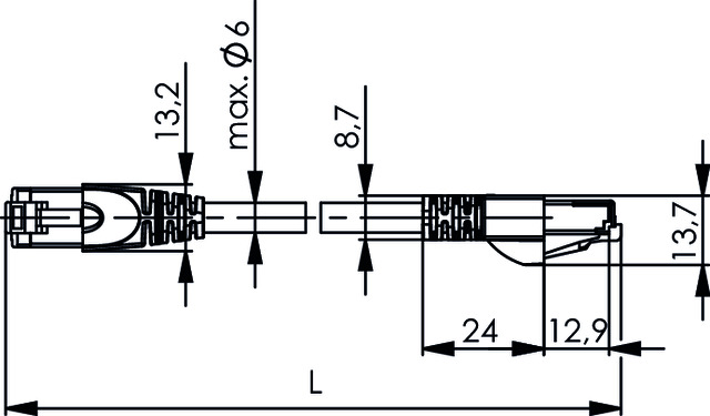 Telegärtner Patchkabel S/FTP 6A gr 0,5m 100007964