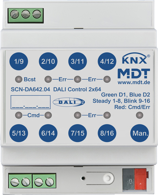 MDT technologies DALI Control 2x64 Gateway 4TE, REG SCN-DA642.04