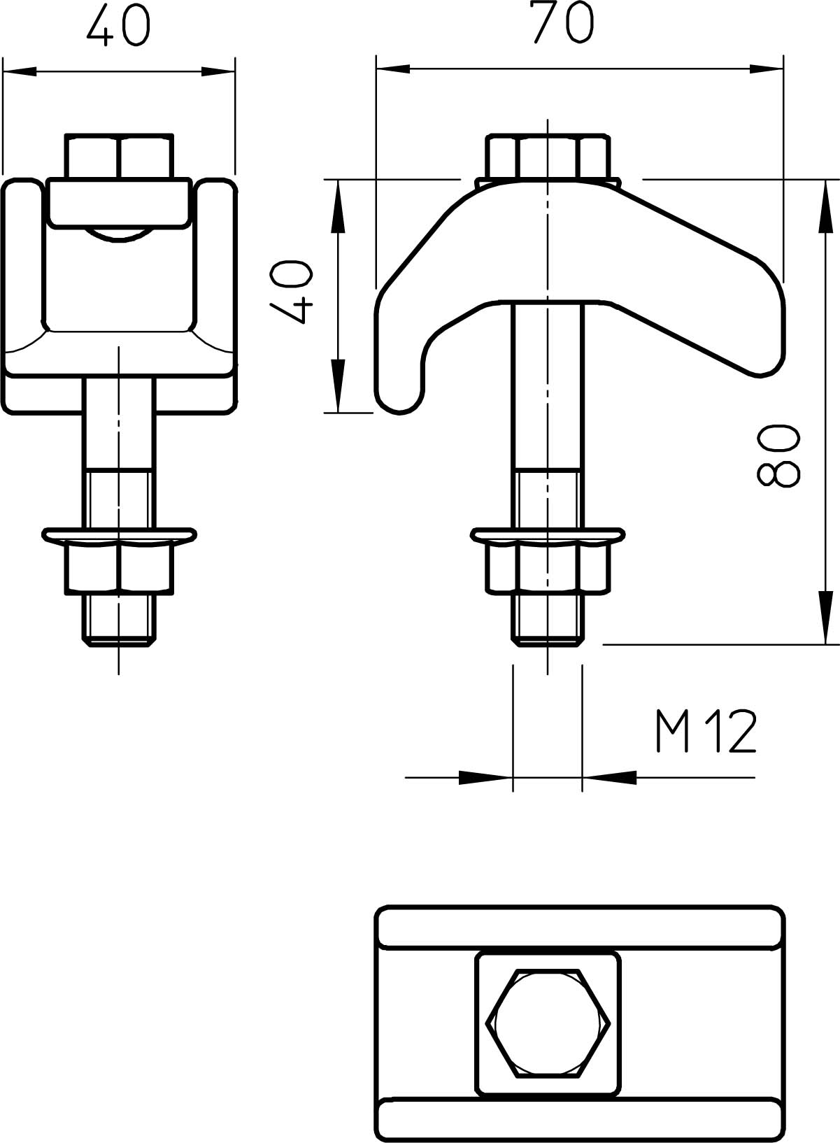 OBO Bettermann Vertr Spannklaue, schwer mit Kombimutter TKS-S-30 ZL (VE2)