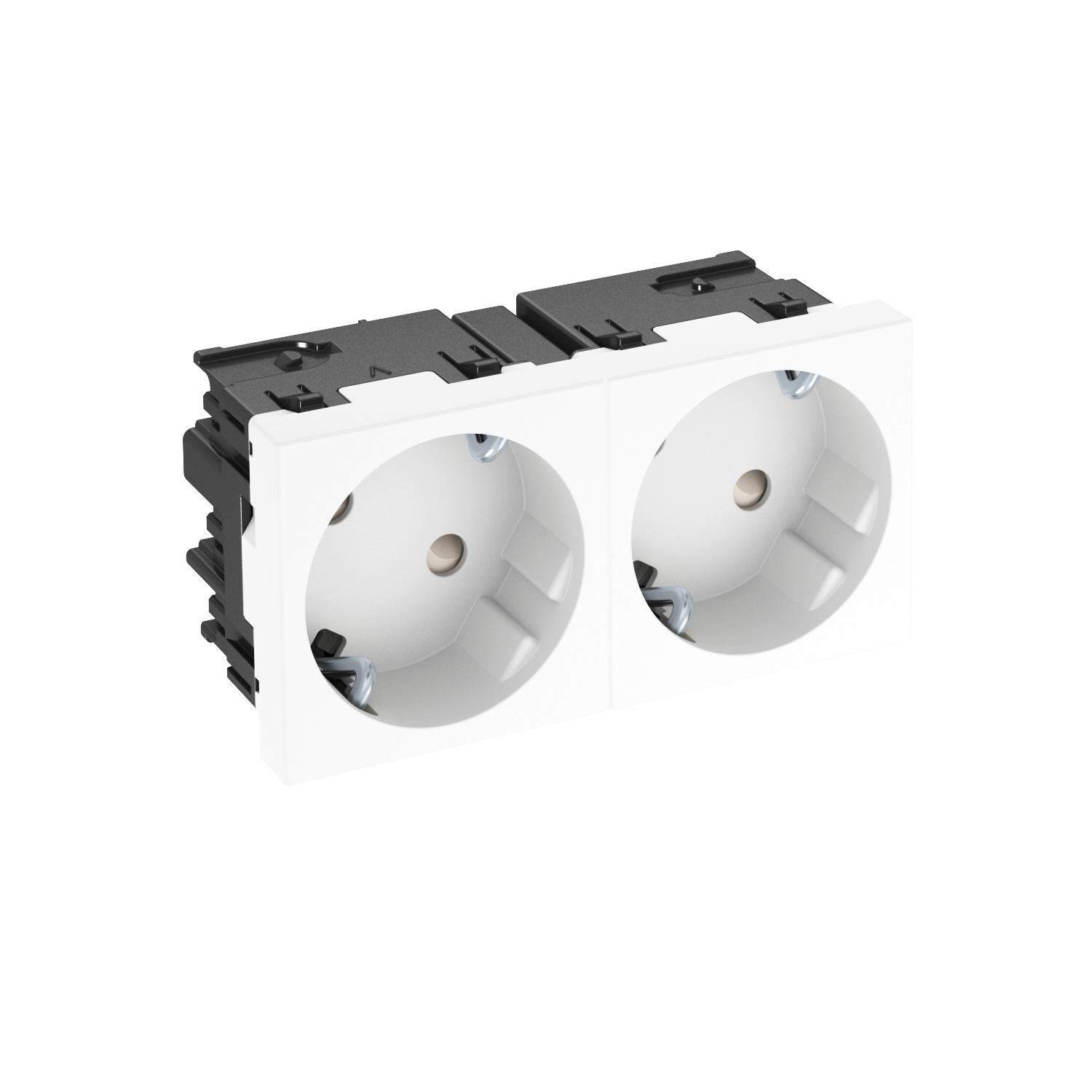 OBO Bettermann Vertr Steckdose 33 Grad, 2-fach Schutzkontakt,Con.45 STD-D3SC RW2