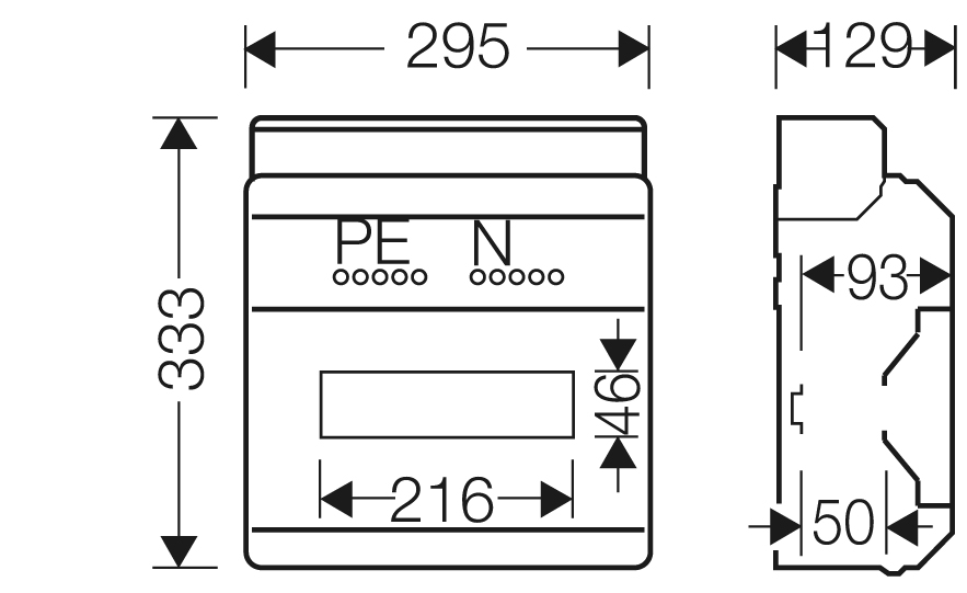 Hensel KV 90-Automatengehäuse 12 TE, IP 65 KV 9112 NT