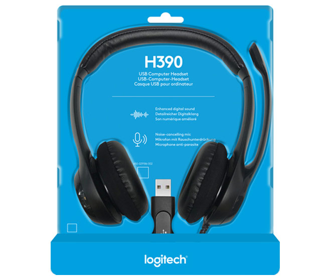 MediaCom-IT Headset Stereo sw, Retail H390 USB