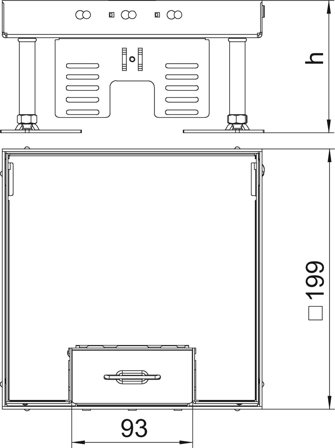 OBO Bettermann Vertr Kassette quadratisch 200x200mm RKSN2 4 VS 20