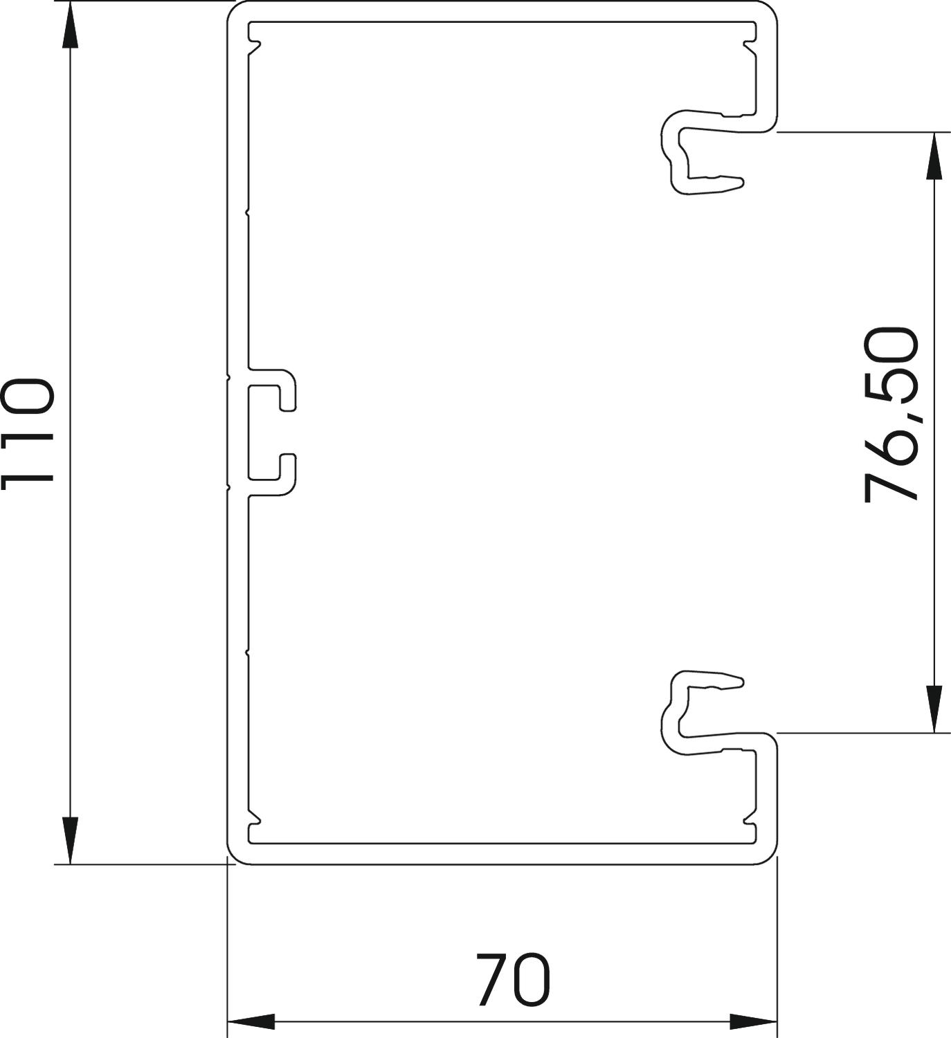 2 M OBO Bettermann Vertr Geräteeinbaukanal o. OT m.Bodenlochung GK-70110RW