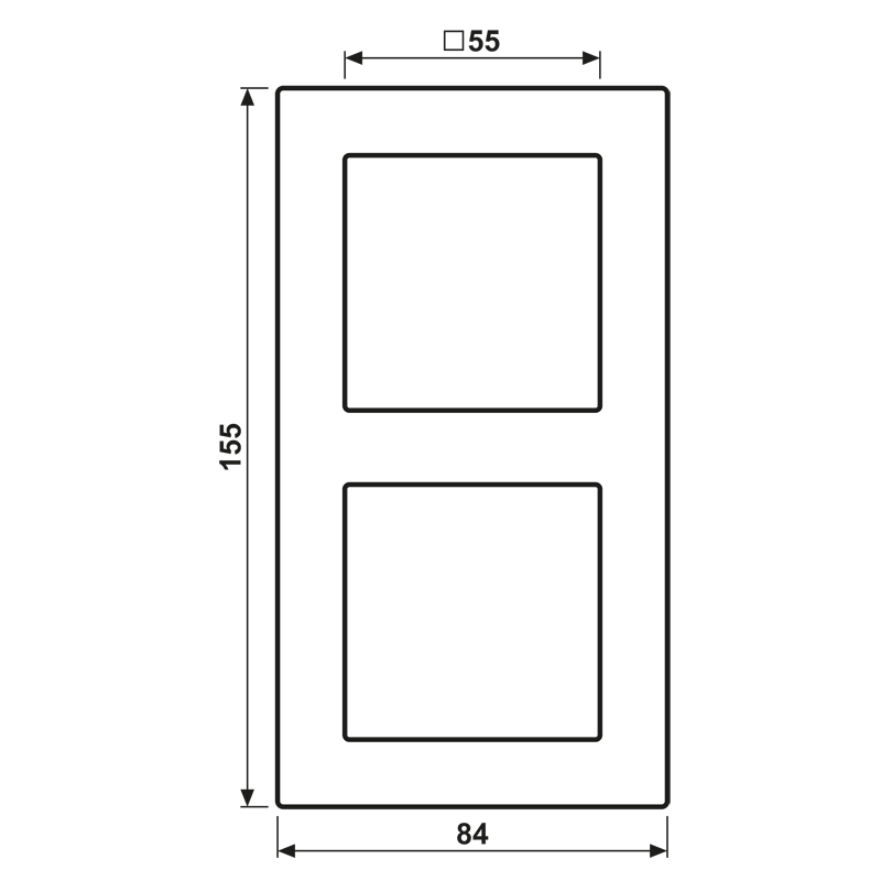 Jung Glasrahmen 2fach champ waage-/senkrecht AC 582 GL CH