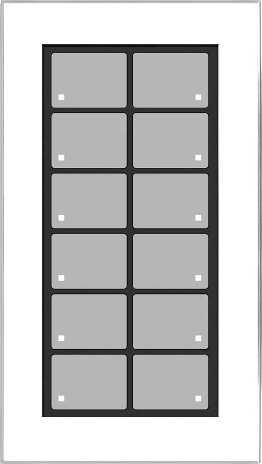 Issendorff Glas-Tastenfeld weiß m. 12 Tasten LCN - GT12W