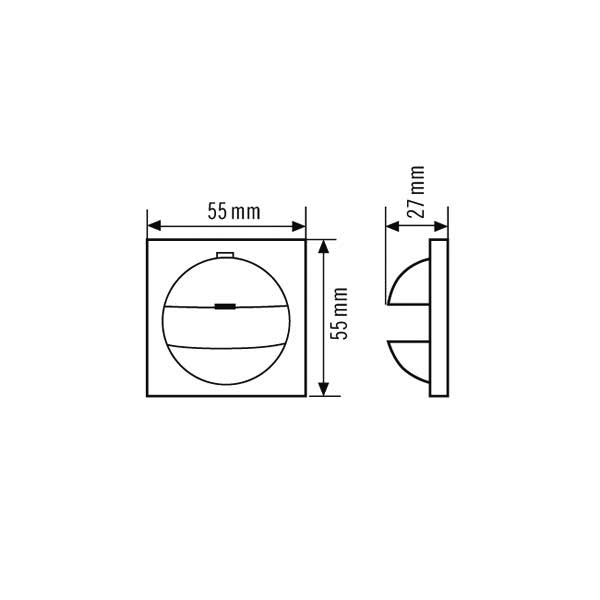 ESYLUX Abdeckung IP20-G55 weiß MD 180i und PD 180i COVER GIR S55 IP20WH