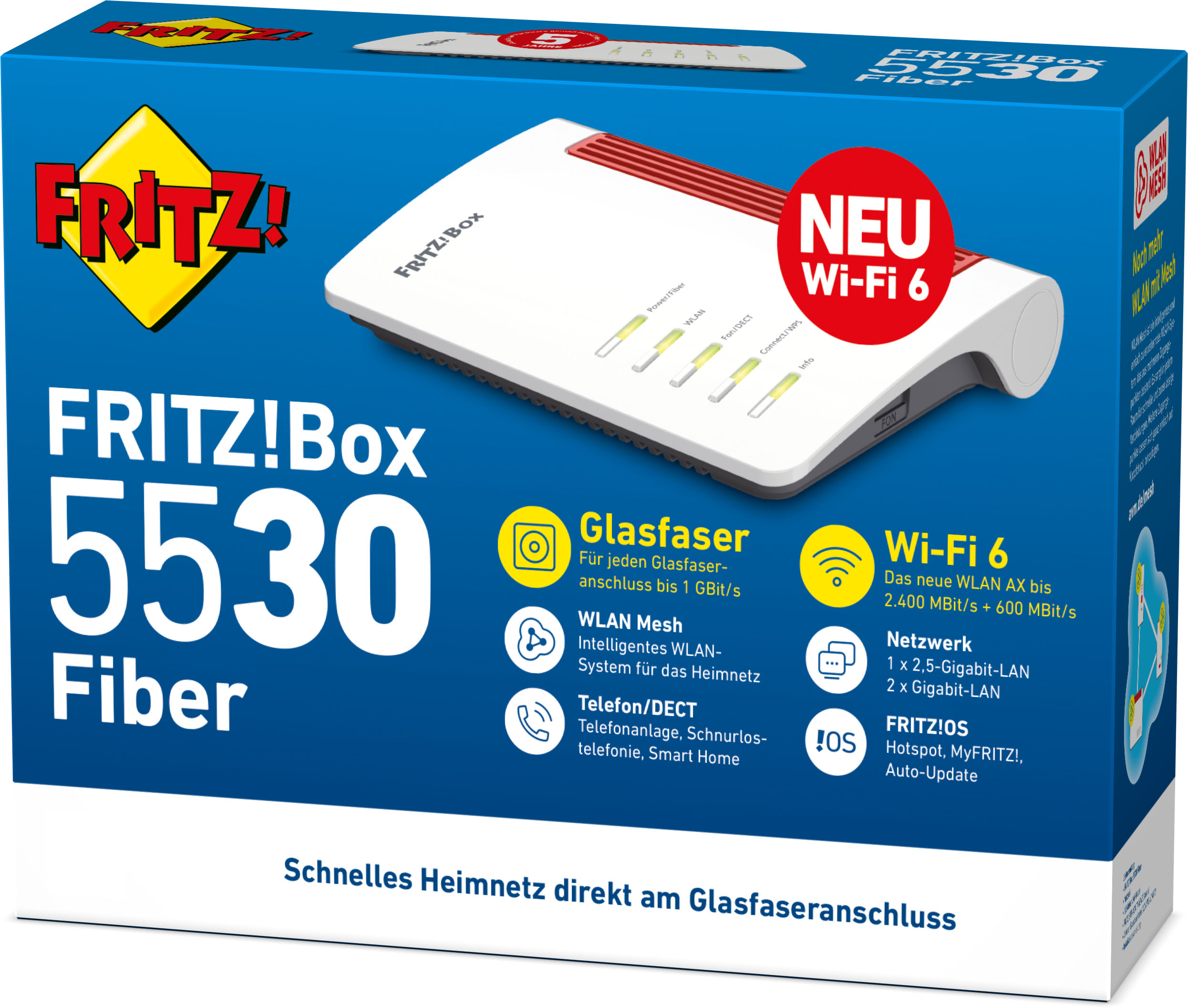 AVM Computersysteme WLAN Router Wi-Fi 6 FRITZ!Box 5530 FIBER
