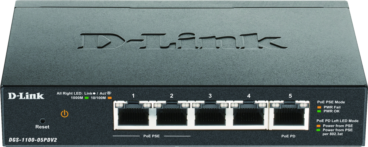 DLink Deutschland Gigabit Smart Switch 5-Port PoE DGS-1100-05PDV2