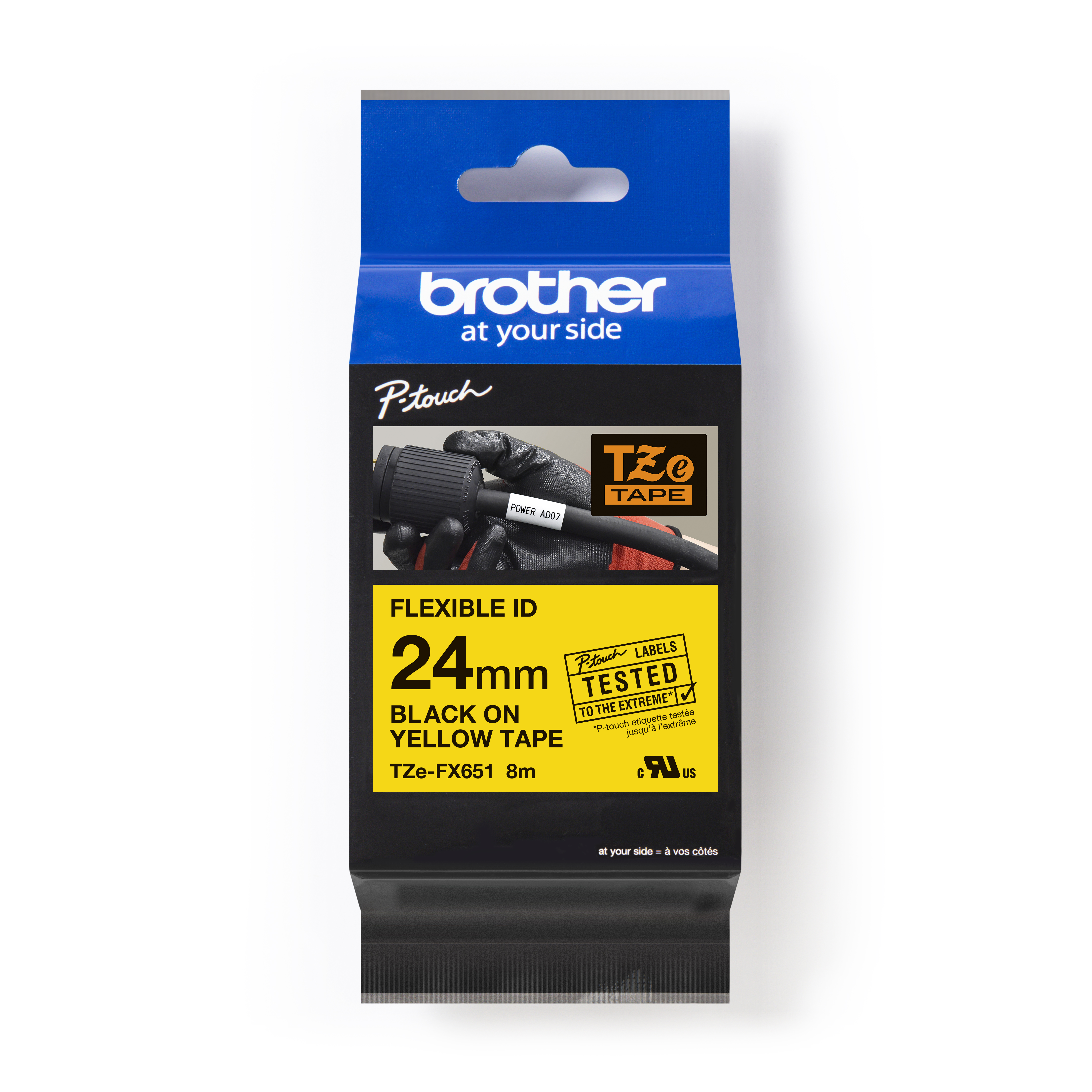 Brother Schriftbandkassette BF.gelb/DF.schwarz TZe-FX651