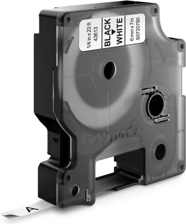 Newell Brands D1 Schriftband 6mm/7m schwarz auf weiß 43613