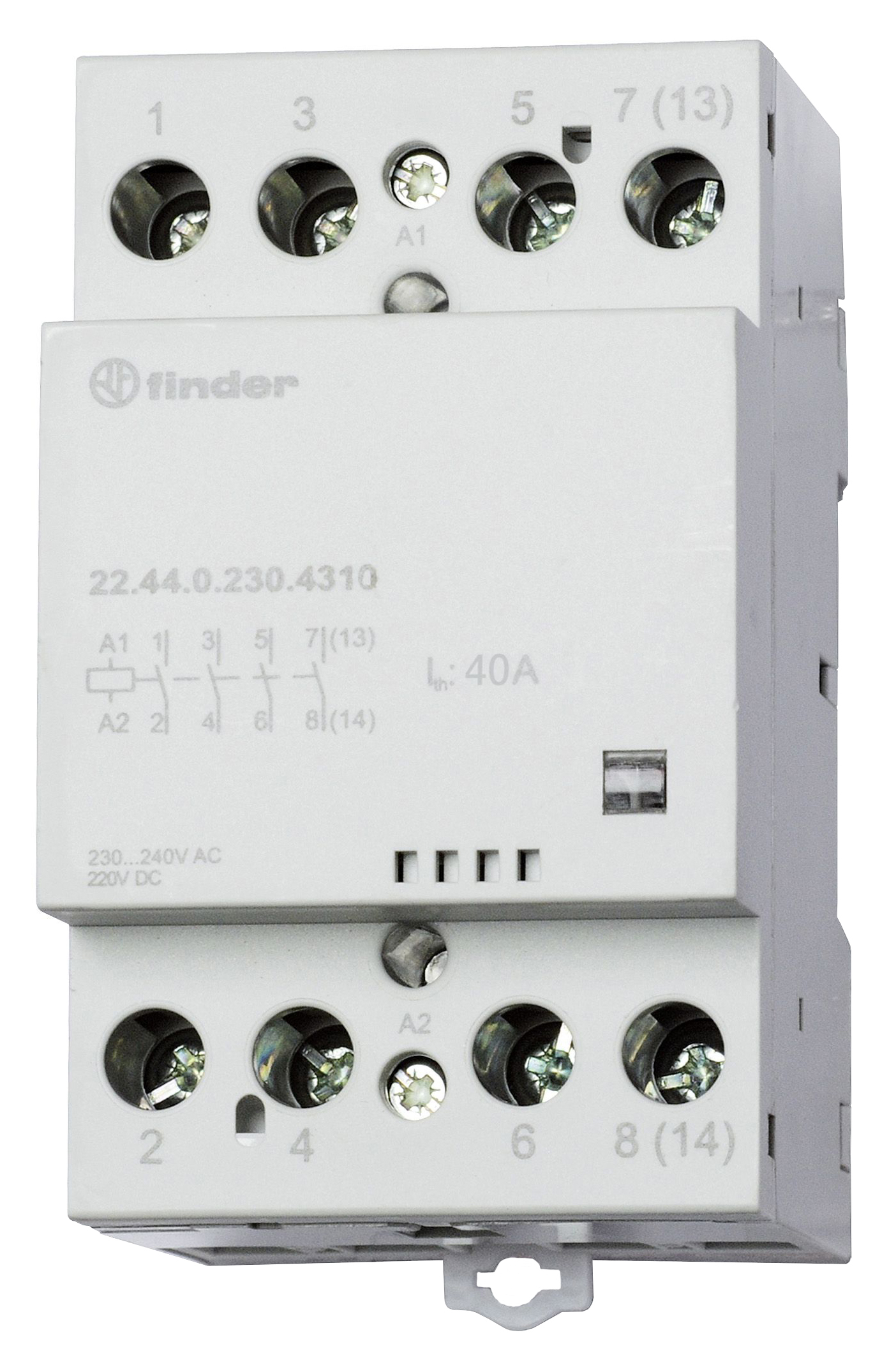 Finder Schütz für Reiheneinbau 4S, 40A 22.44.0.230.4310