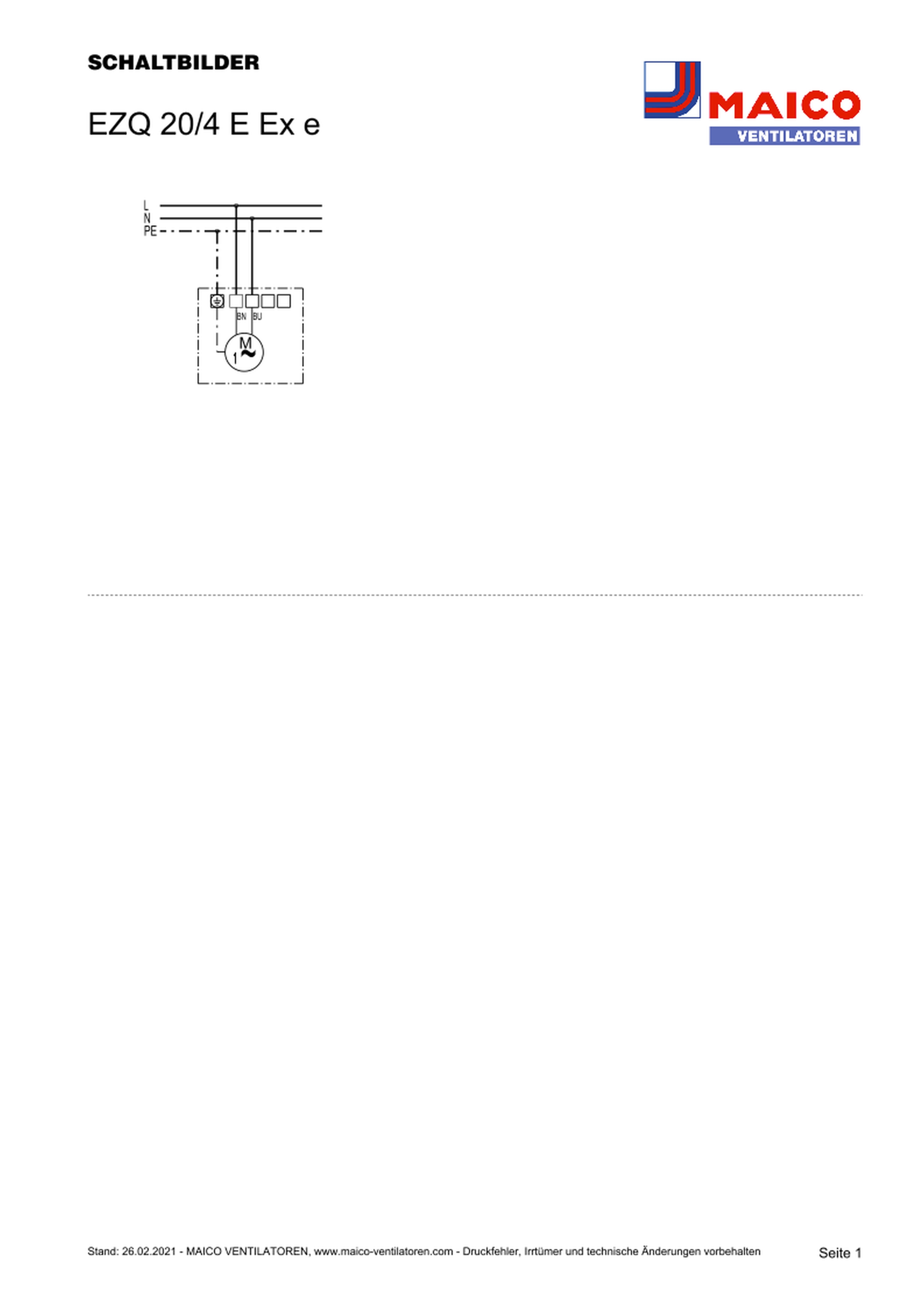 Maico Axialwandventilator AC, Ex-Schutz, DN200 EZQ 20/4 E Ex e