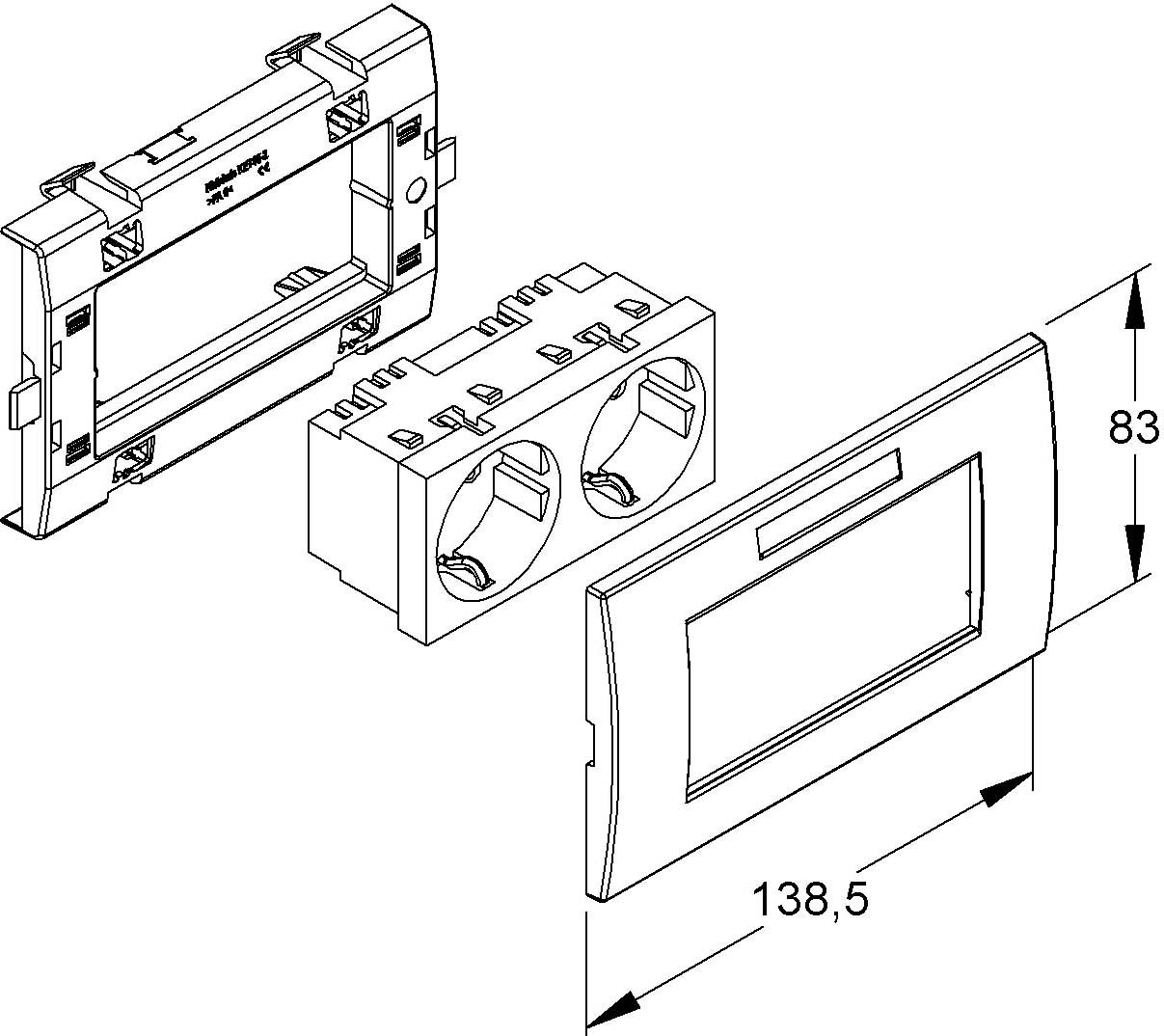 Kleinhuis Zweifachsteckdoseneinheit weiss KES-2.3.3