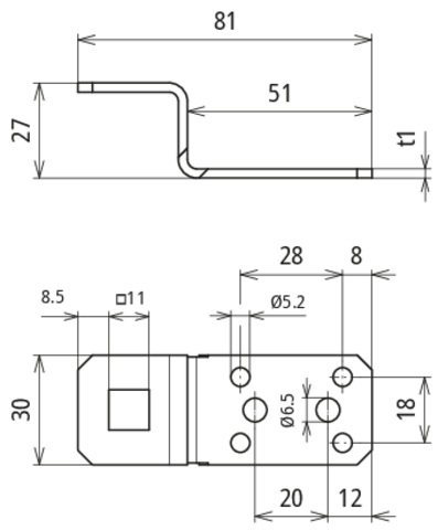 DEHN Anschlusslasche Z-Form Al D11mm ALZFB1111B5265L81AL