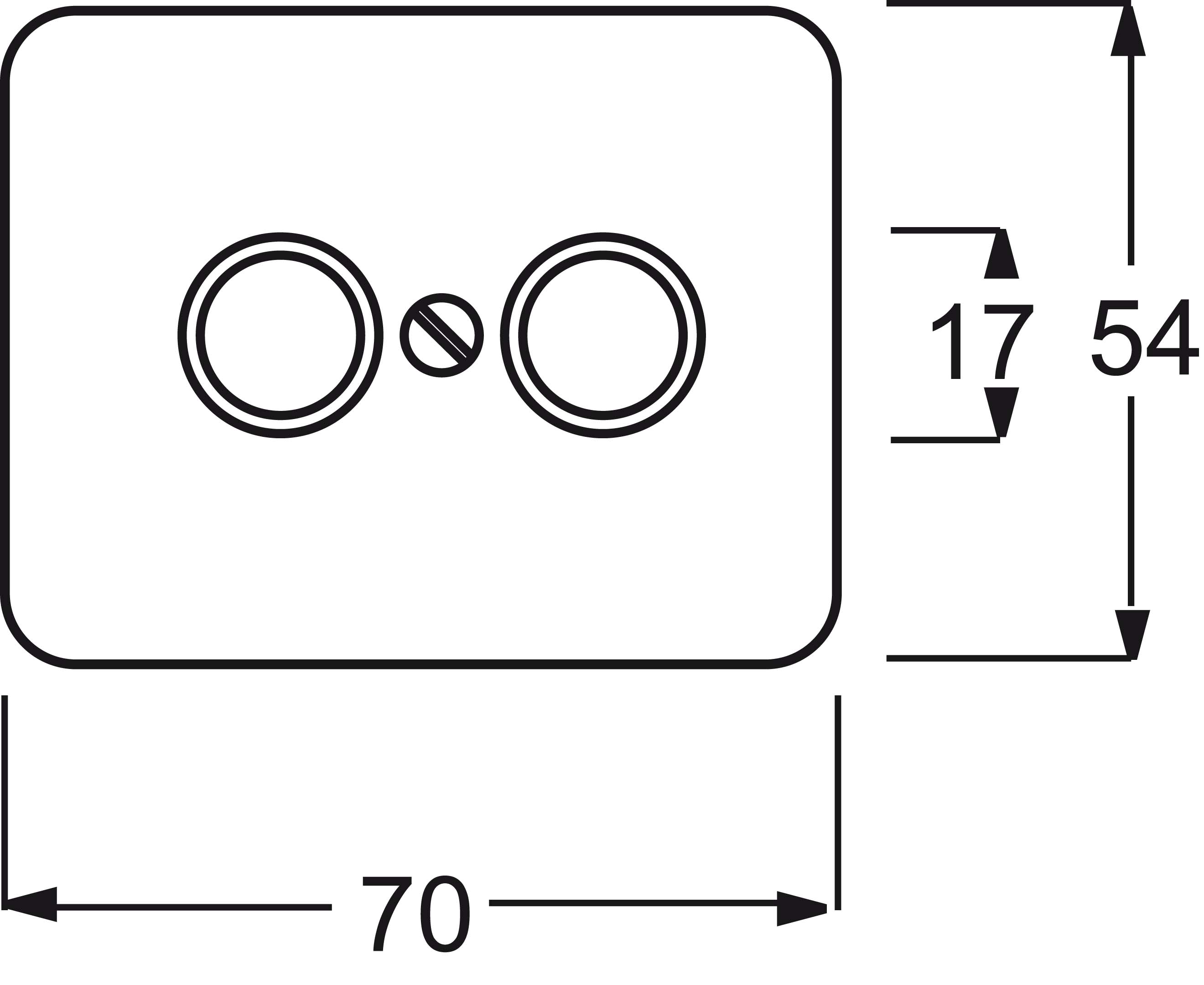 Busch-Jaeger Zentralscheibe brz f.Antennendose 2Loch 1743-21