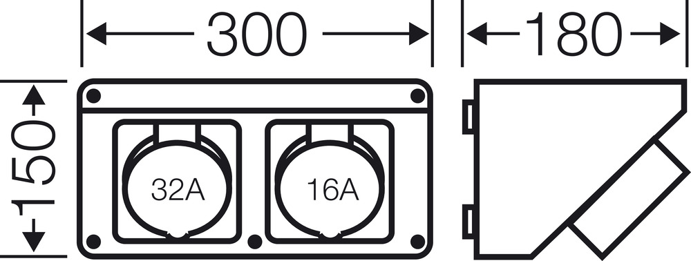 Hensel Mi Connection Box 32A,5p,400V,6h Mi CB 12
