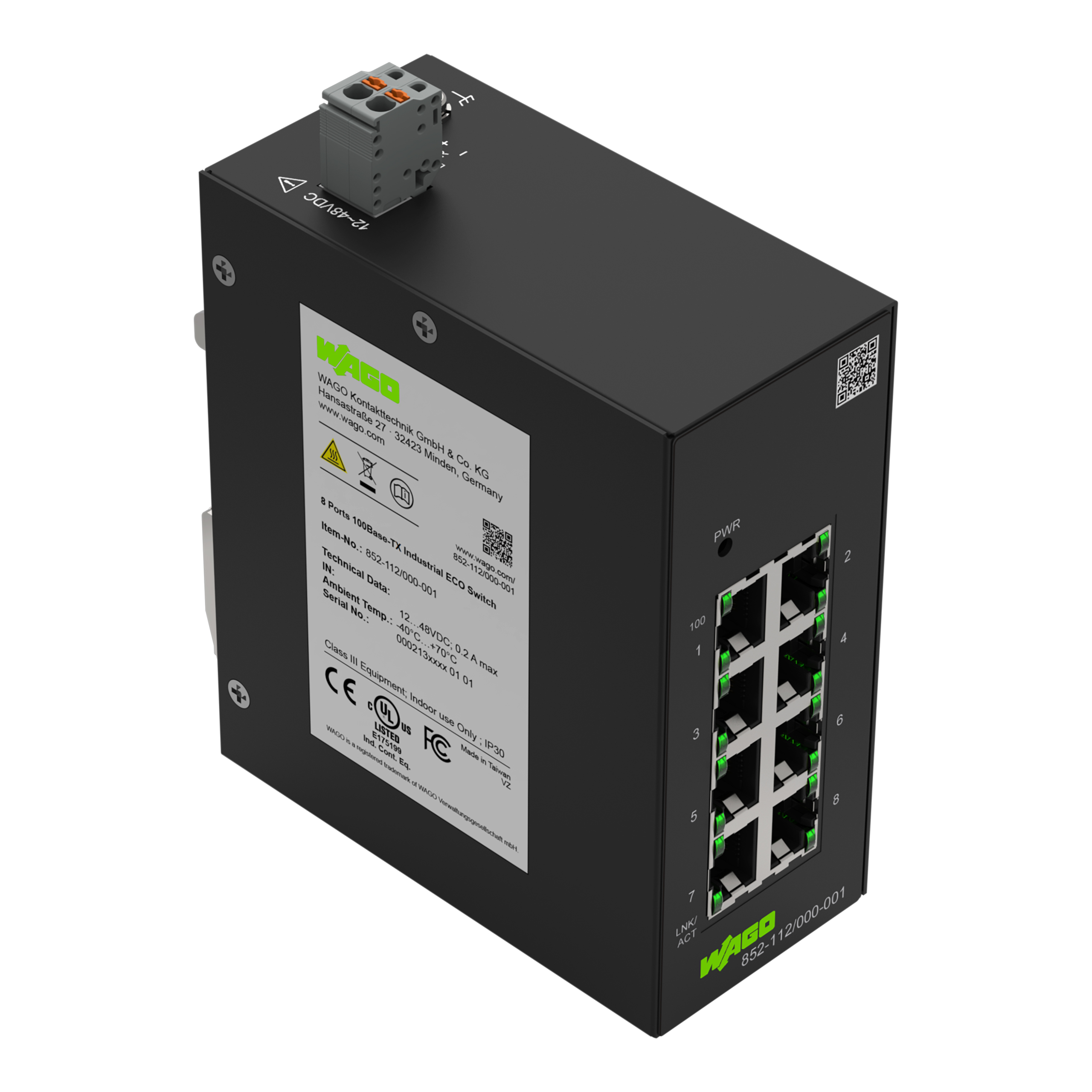 WAGO GmbH & Co. KG Industrial-ECO-Switch 8 Ports 100Base-TX 852-112/000-001