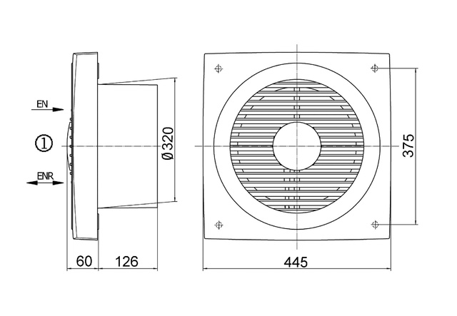 Maico Wandeinbau-Ventilator 76W,1500cbm/h,IP44 ENR 31