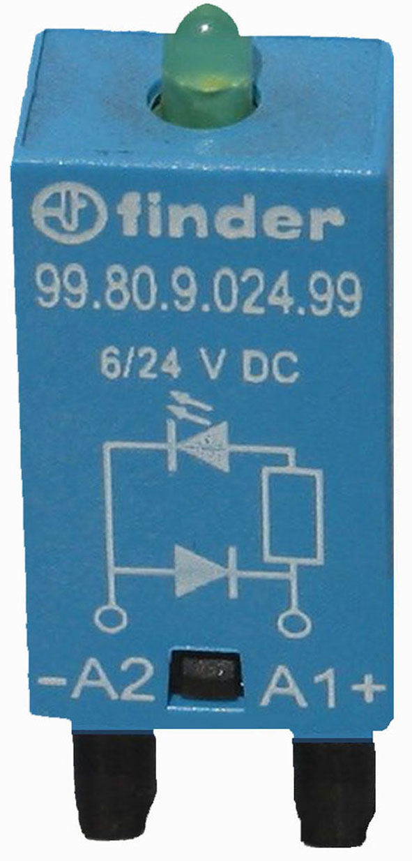 Finder LED gn + Diode 6.. 24VDC f.Fas. 94.82/83/84 99.80.9.024.99