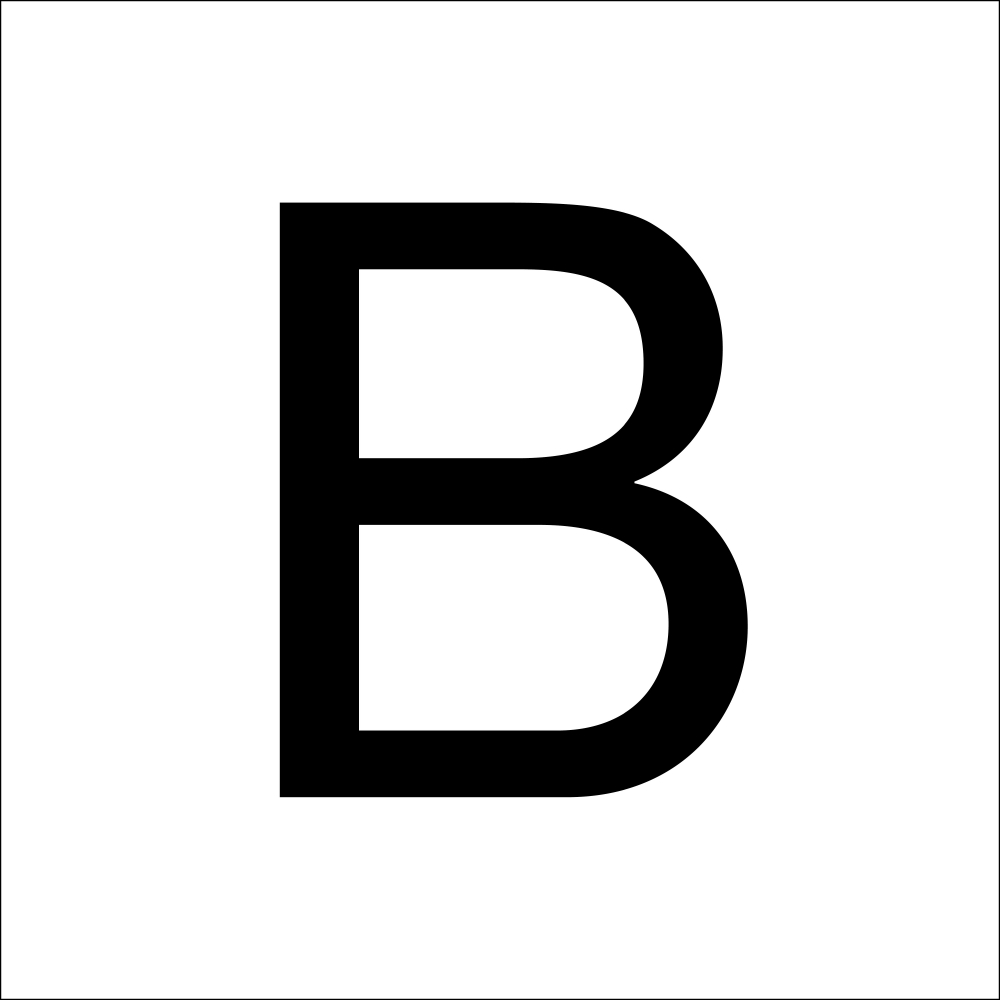 RZB Zimmermann Buchstabe "B" sw 100mm groß 99222.013.B