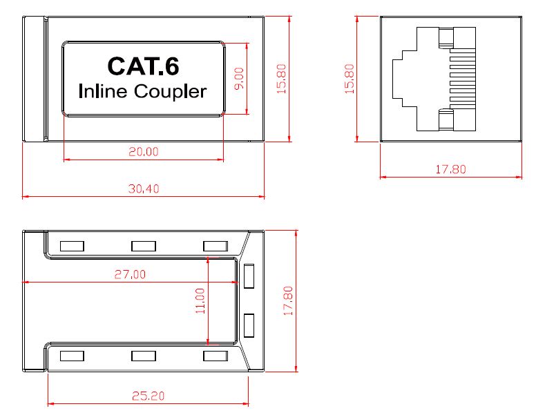 EFB-Elektronik Modular-Kupplung 1:1 RJ45 Cat.6 geschirmt 37489.1