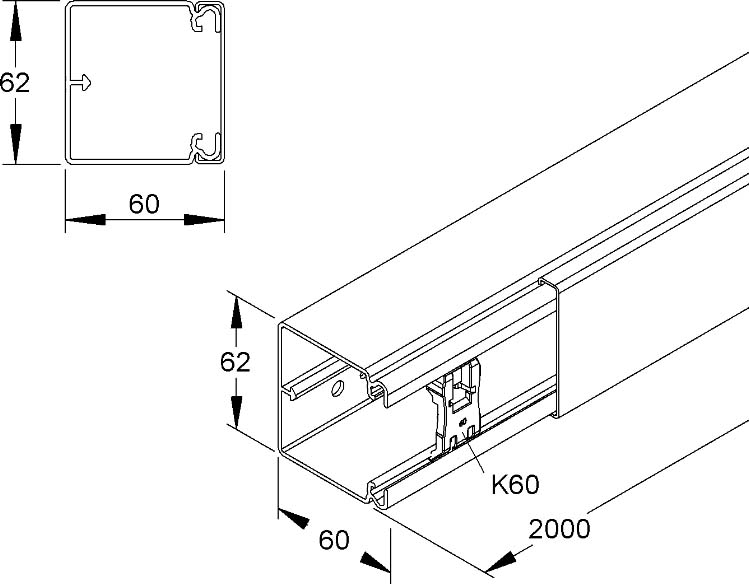 HKL Kanal cws 60x90 RAL9001 HKL6090.6