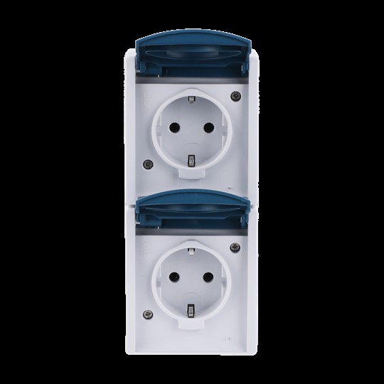 Busch-Jaeger Schuko-Steckdose 2f.gr/bgn senkrecht 20-02 EW-53