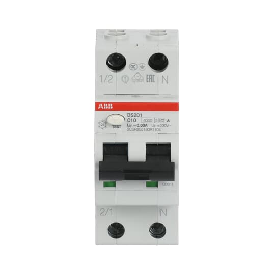 ABB Stotz S&J FI/LS-Schalter 6kA, 1p+N DS201A-C10/0,03