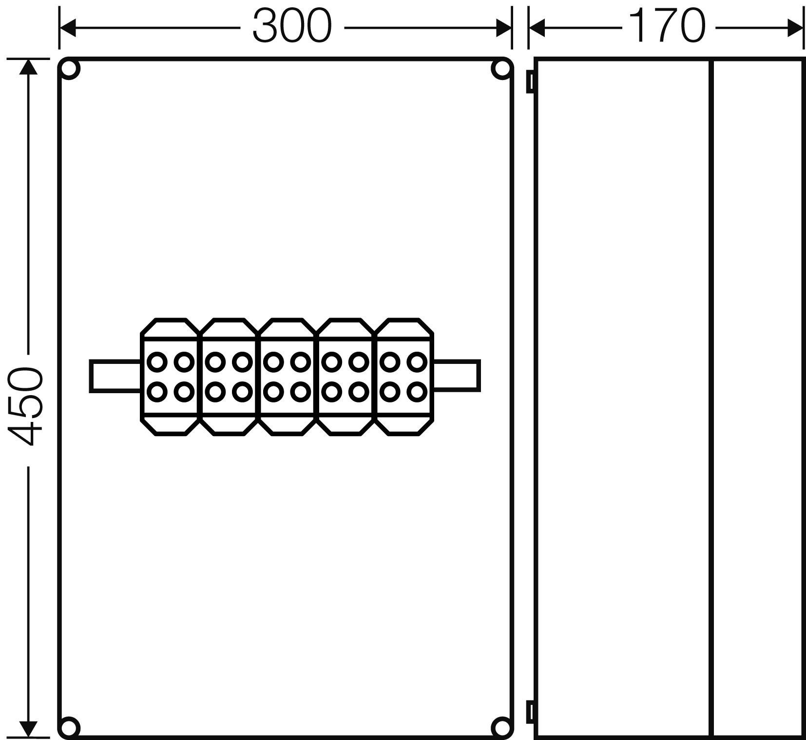 Hensel Kabelabzweigkasten 6-95qmm 3ph. 5pol. K 9951