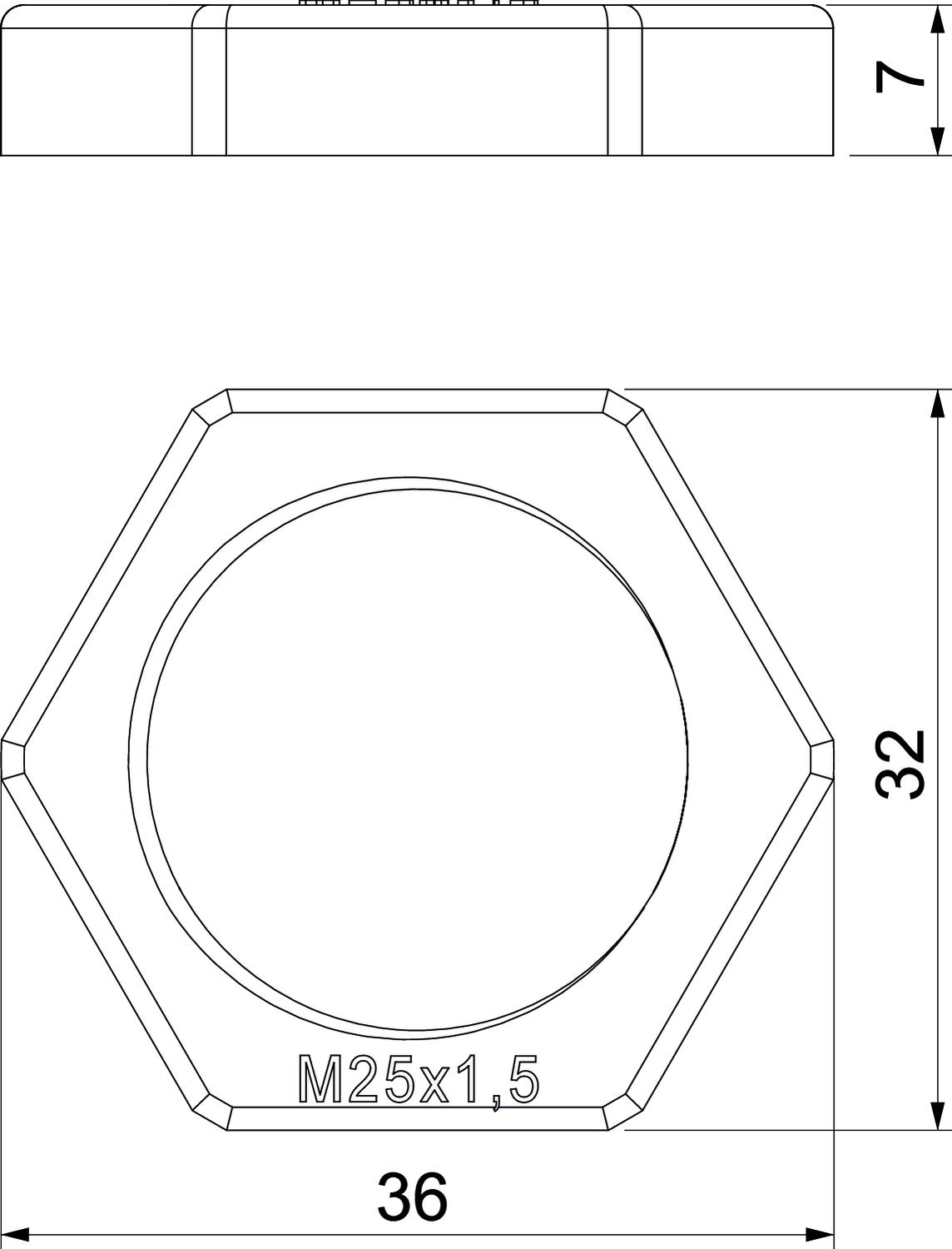 OBO Bettermann Vertr Gegenmutter Iso 116 M25 LGR PS